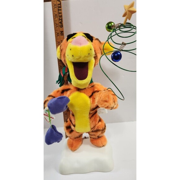 Disney Telco Motion-ette Animated Christmas Tigger 15" Wire Tree & Mittens WORKS - Picture 10 of 11